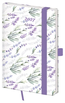 Kapesní diář A6 Vario Lavender s gumičkou
