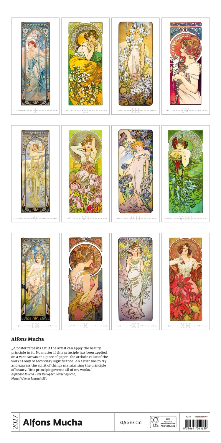 Kalendář Alfons Mucha
