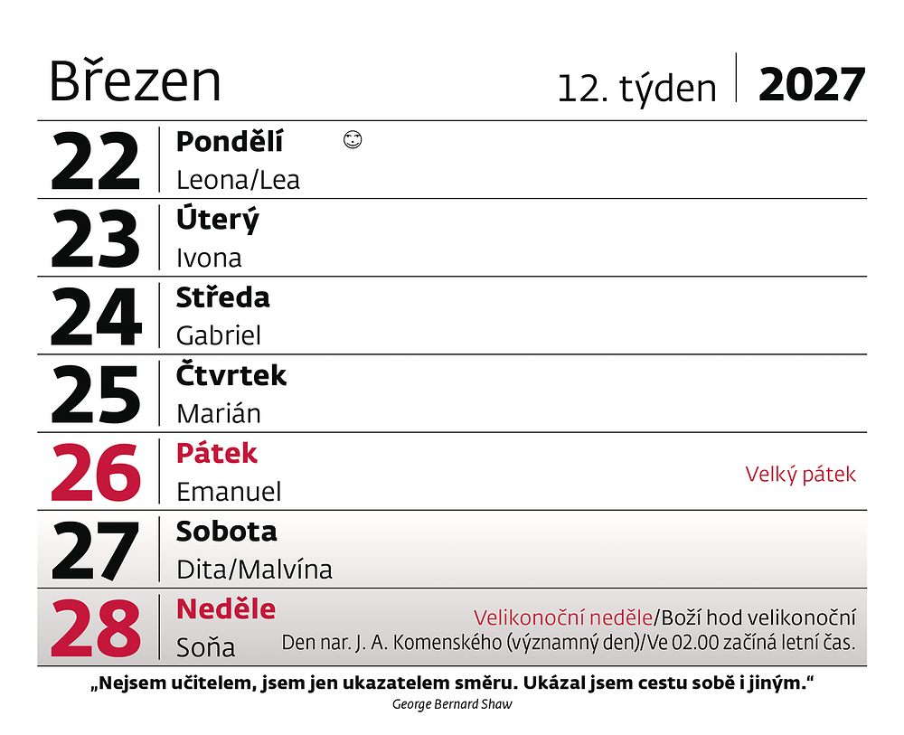 Plánovací kalendář Vlčí máky