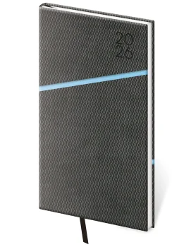 Kapesní diář Grife šedo/modrý