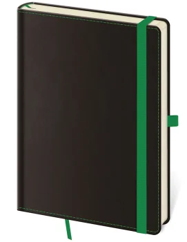 Tečkovaný zápisník Black Green L (čtverečkovaný)