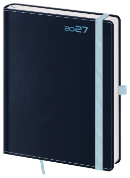 Týdenní diář B6 Double Blue s poutkem