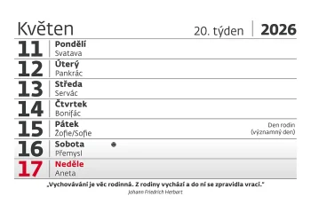 Plánovací kalendář Týdenní "S" s citáty