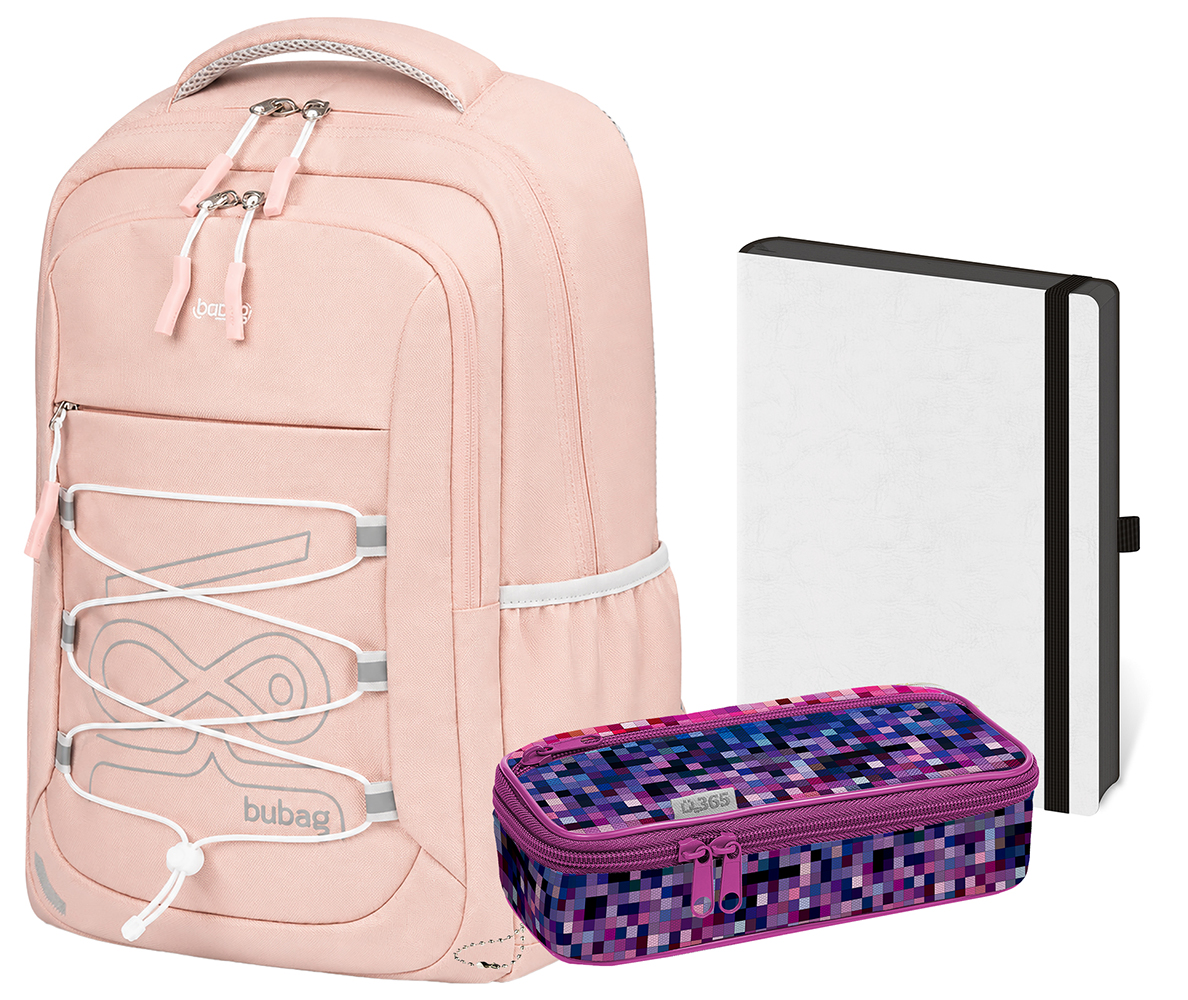Studentský set Baggo Brisk Bubag Pink  třídílný