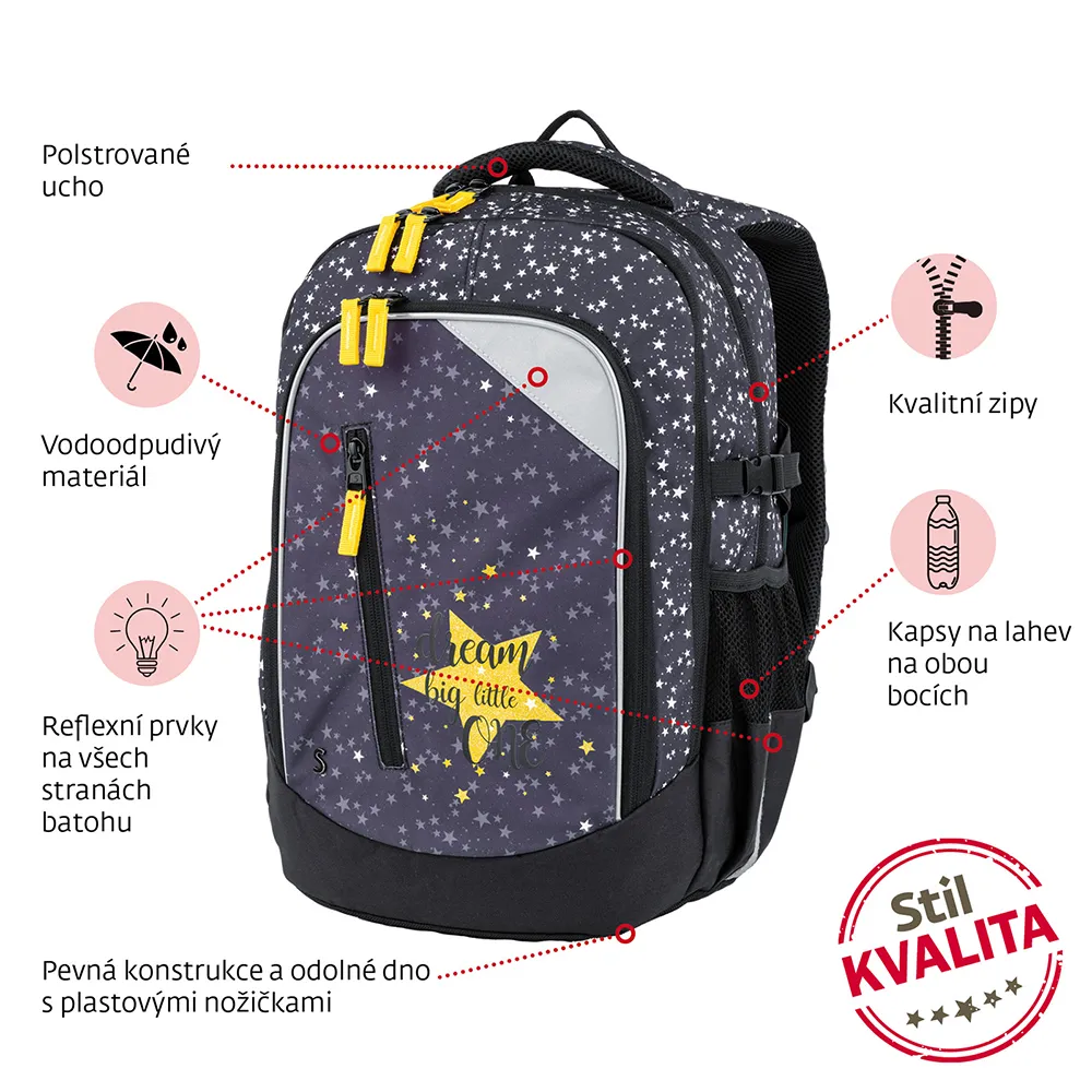 Školní set třídílný Midi Star