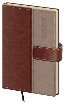 Kapesní diář A6 Classic s magnetem hnědý