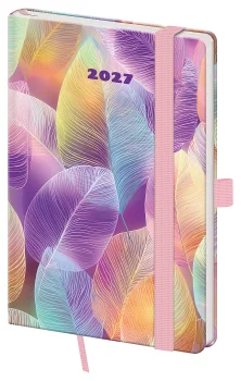 Kapesní diář A6 Vario Feathers s gumičkou