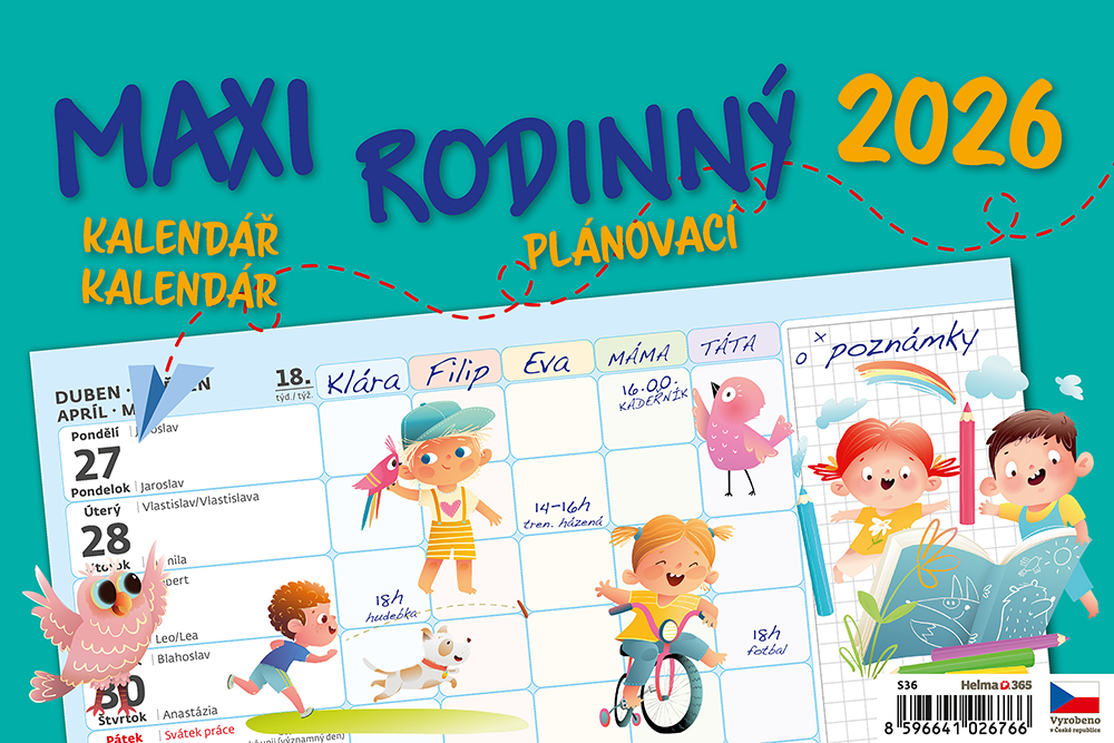 Kalendár MAXI RODINNÝ plánovací kalendár