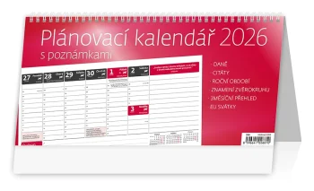 Plánovací kalendář s poznámkami