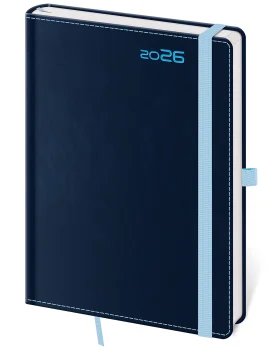 Týdenní diář B6 Double Blue s poutkem