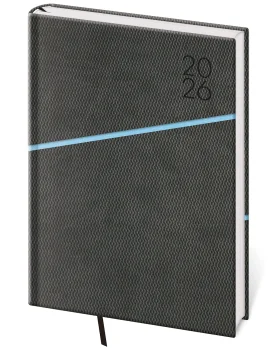 Denní diář A5 Grife šedo/modrý
