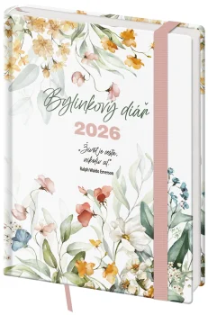 Týdenní diář B6 Bylinkový Flowers s gumičkou