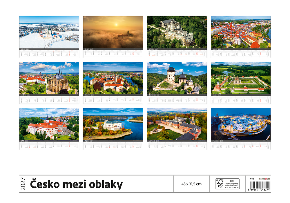 Kalendář Česko mezi oblaky