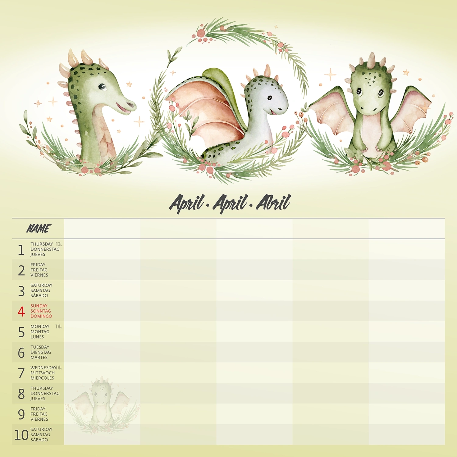 Kalendář Family Planner