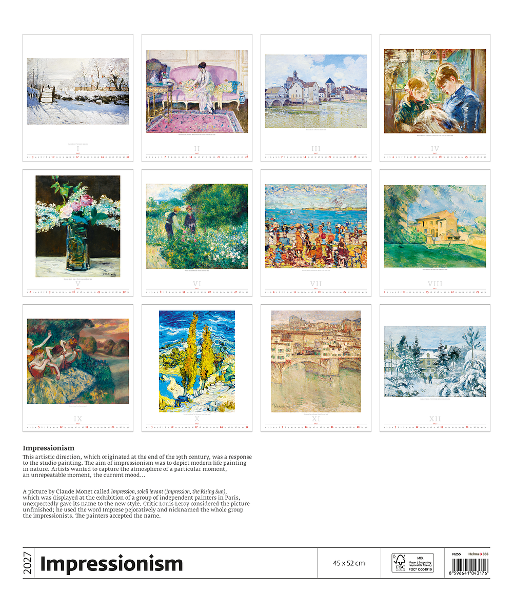 Kalendář Impressionism
