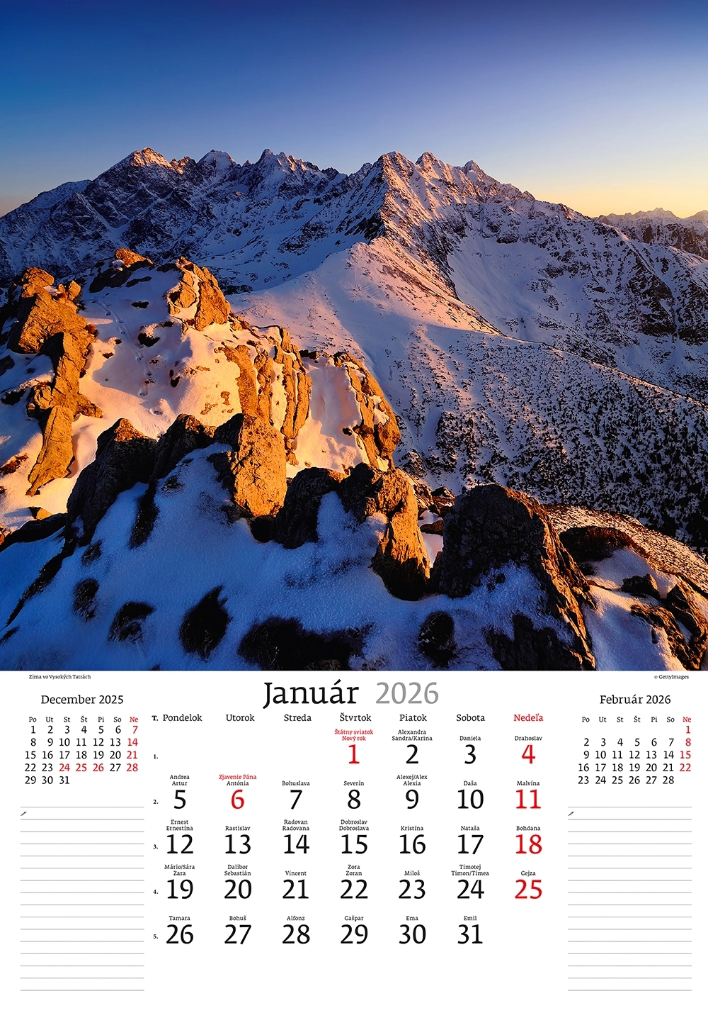 Kalendár Slovenská krajina