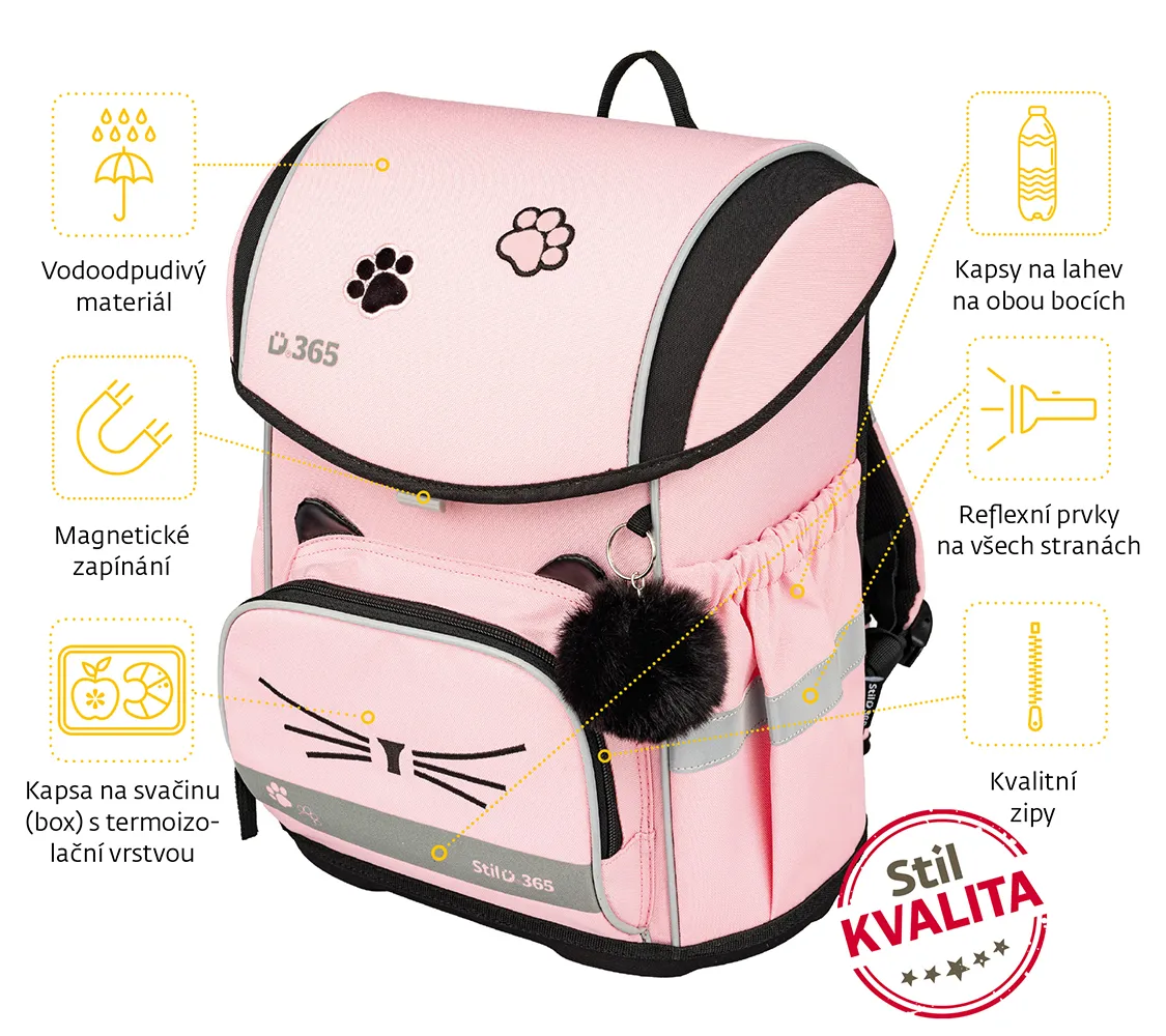 Školní set čtyřdílný Smile Cat lady