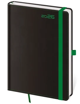 Týdenní diář B6 Black Green s poutkem