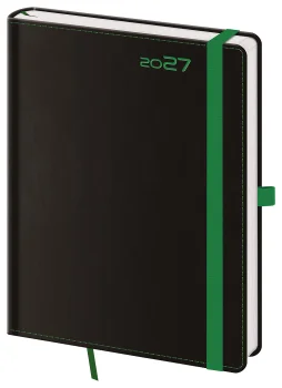 Týdenní diář B6 Black Green s poutkem