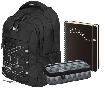 Studentský set Baggo Brisk Bubag Black třídílný