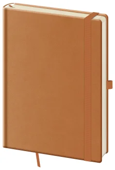 Tečkovaný zápisník Print Plus L Naturla brown (čtverečkovaný)