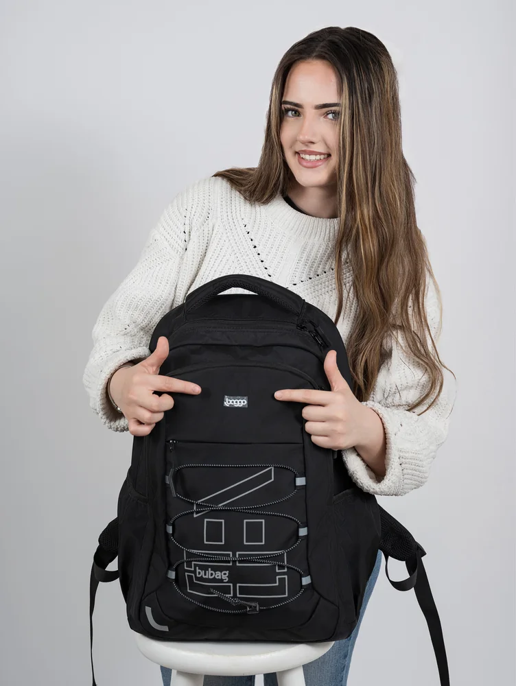 Černý batoh Baggo Brisk Bubag Black-VZOR-LIDA