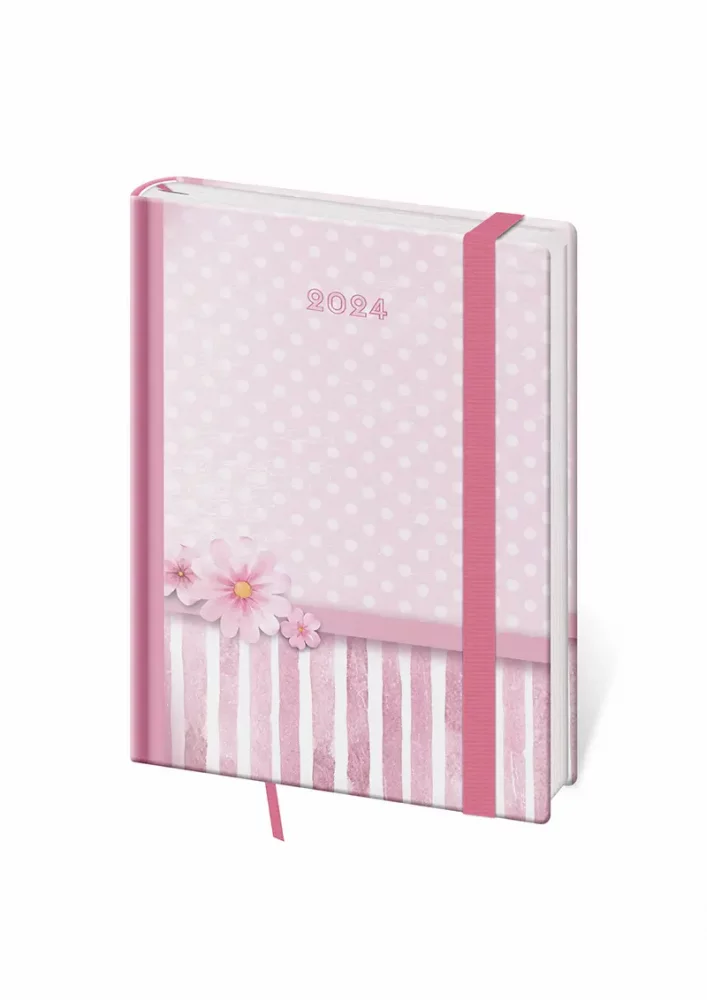Denní diář B6 Vario Pink s gumičkou
