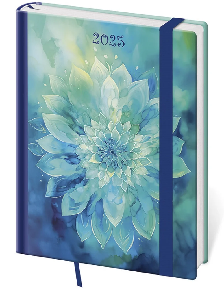 Týdenní diář B6 Vario Aqua Rose s gumičkou
