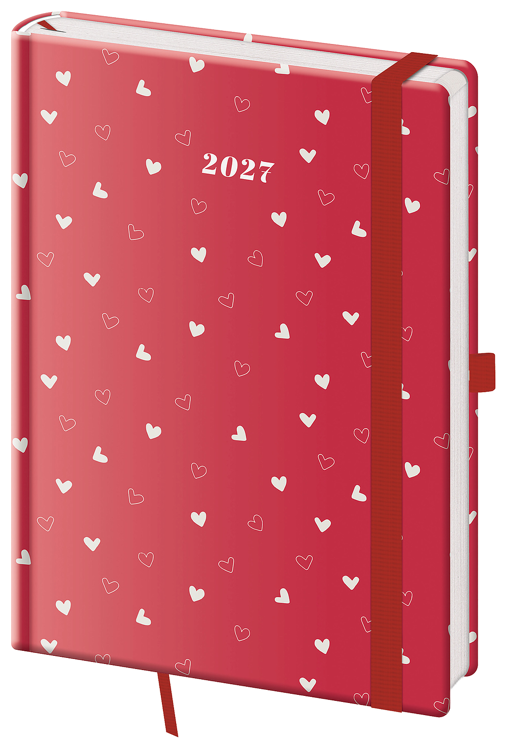 Týdenní diář A5 Vario Hearts s gumičkou