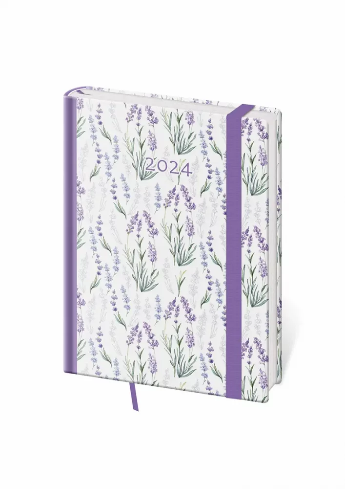 Týdenní diář B6 Vario Lavender s gumičkou