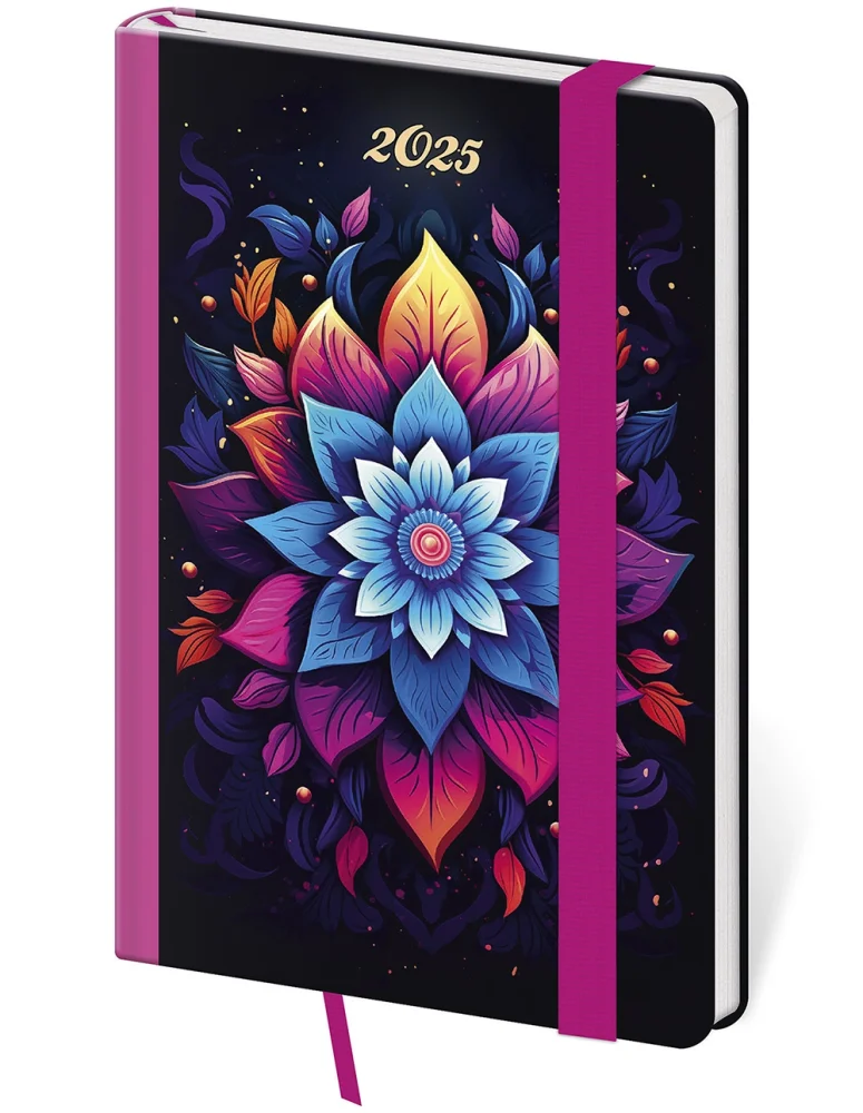 Kapesní diář Vario Mandala s gumičkou