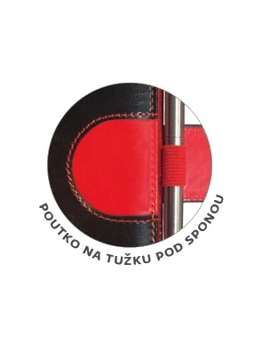 Tečkovaný zápisník Flip L černo/červený (čtverečkovaný)