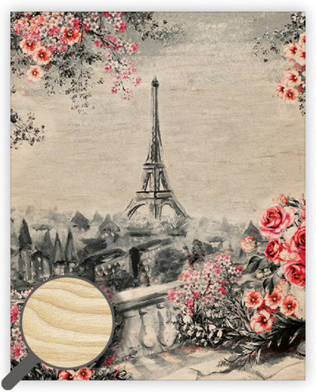 Dřevěný obraz Eiffel Tower