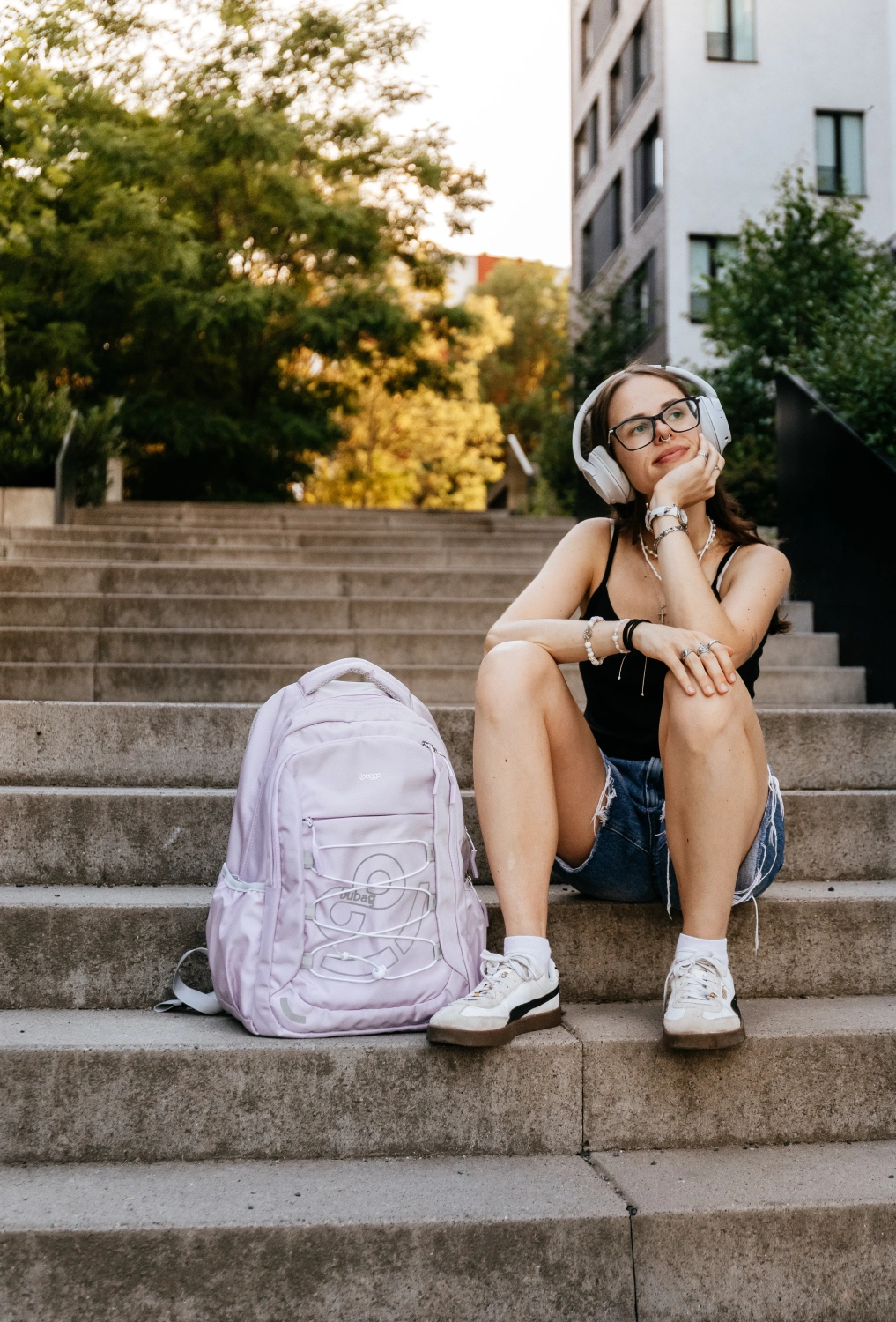 Studentský set Baggo Brisk Bubag Violet  třídílný