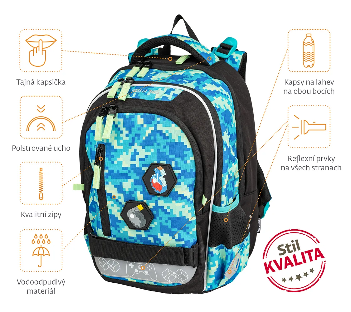 Školní batoh Junior Pixel Quest