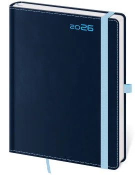 Týdenní diář A5 Double Blue s poutkem