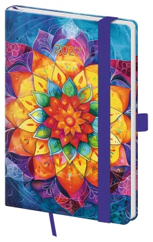 Kapesní diář A6 Vario Mandala s gumičkou