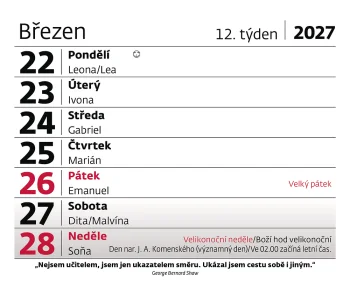 Plánovací kalendář Vlčí máky