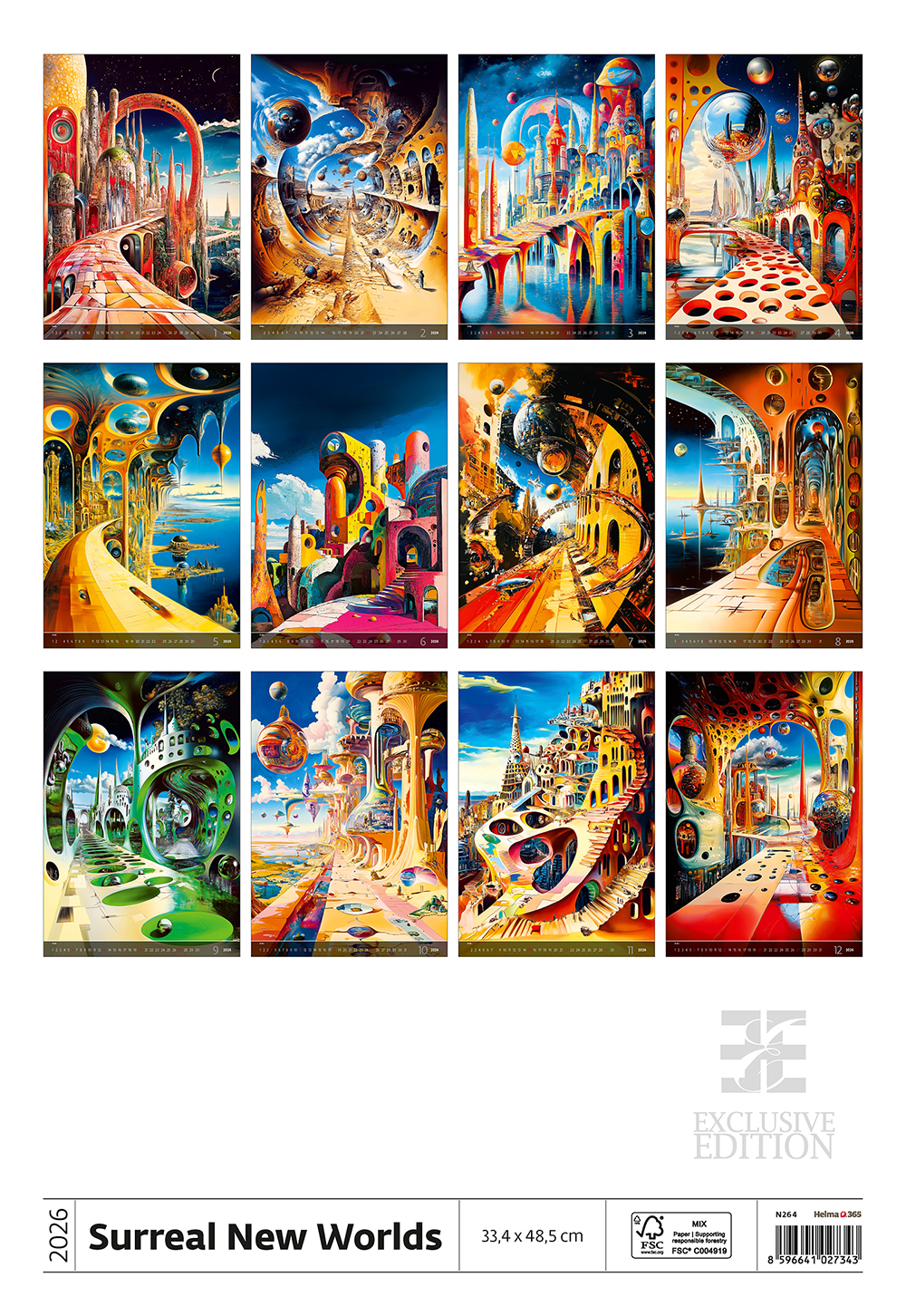 Kalendář Surreal New Worlds