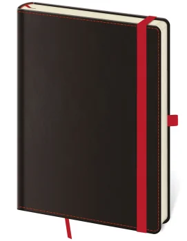 Zápisník Black Red L linajkový