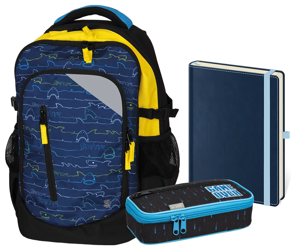 Školní set třídílný Midi Shark