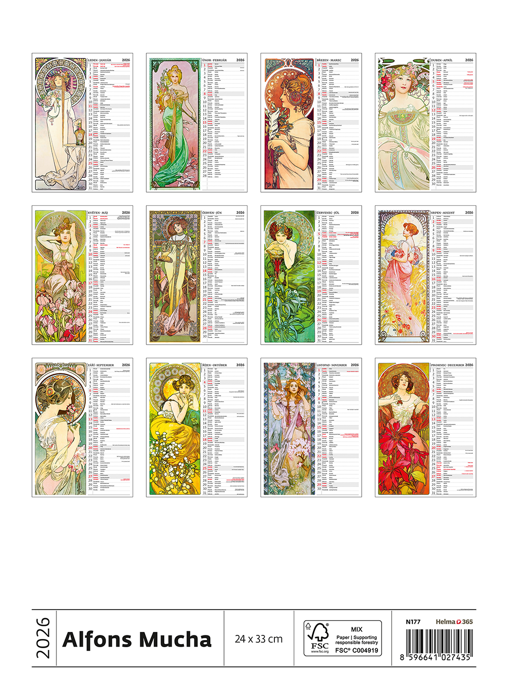 Kalendár Alfons Mucha