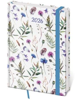 Týdenní diář A5 Vario Wildflowers s gumičkou