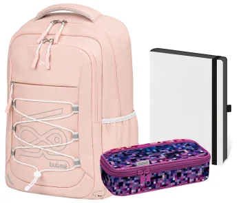 Studentský set Baggo Brisk Bubag Pink  třídílný