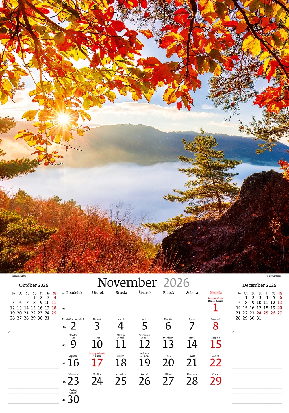 Kalendár Slovenská krajina