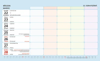 Kalendář Týdenní rodinný plánovací kalendář
