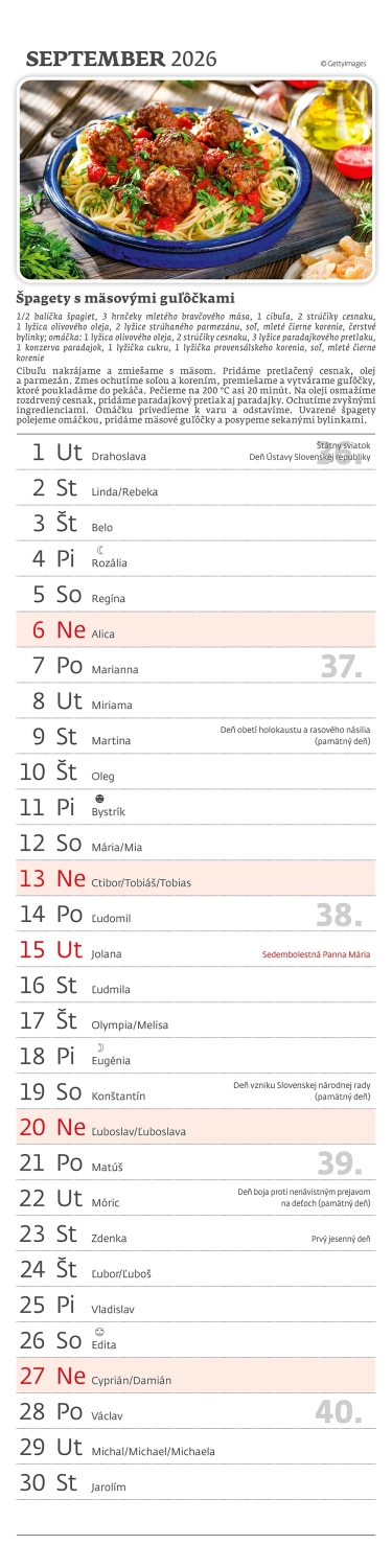Kalendár Hrnčeková kuchárka - viazanka