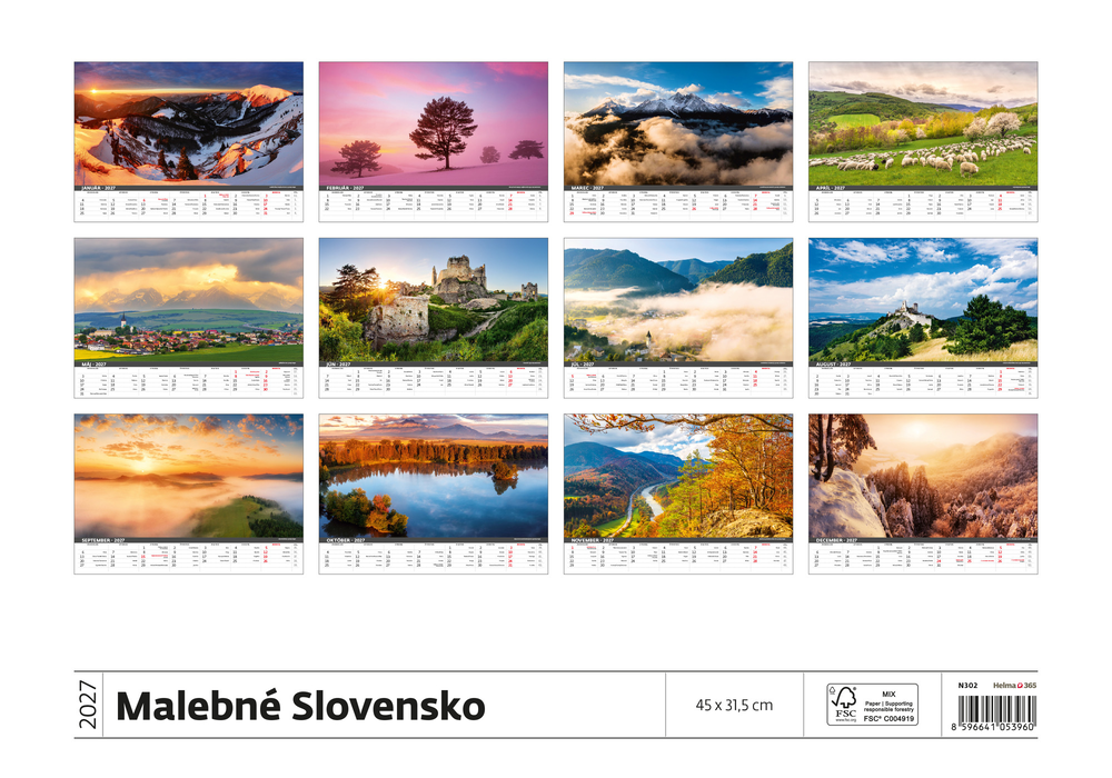 Kalendár Malebné Slovensko