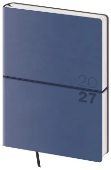 Týždenný diár A5 Flexio tmavo modrý s gumičkou