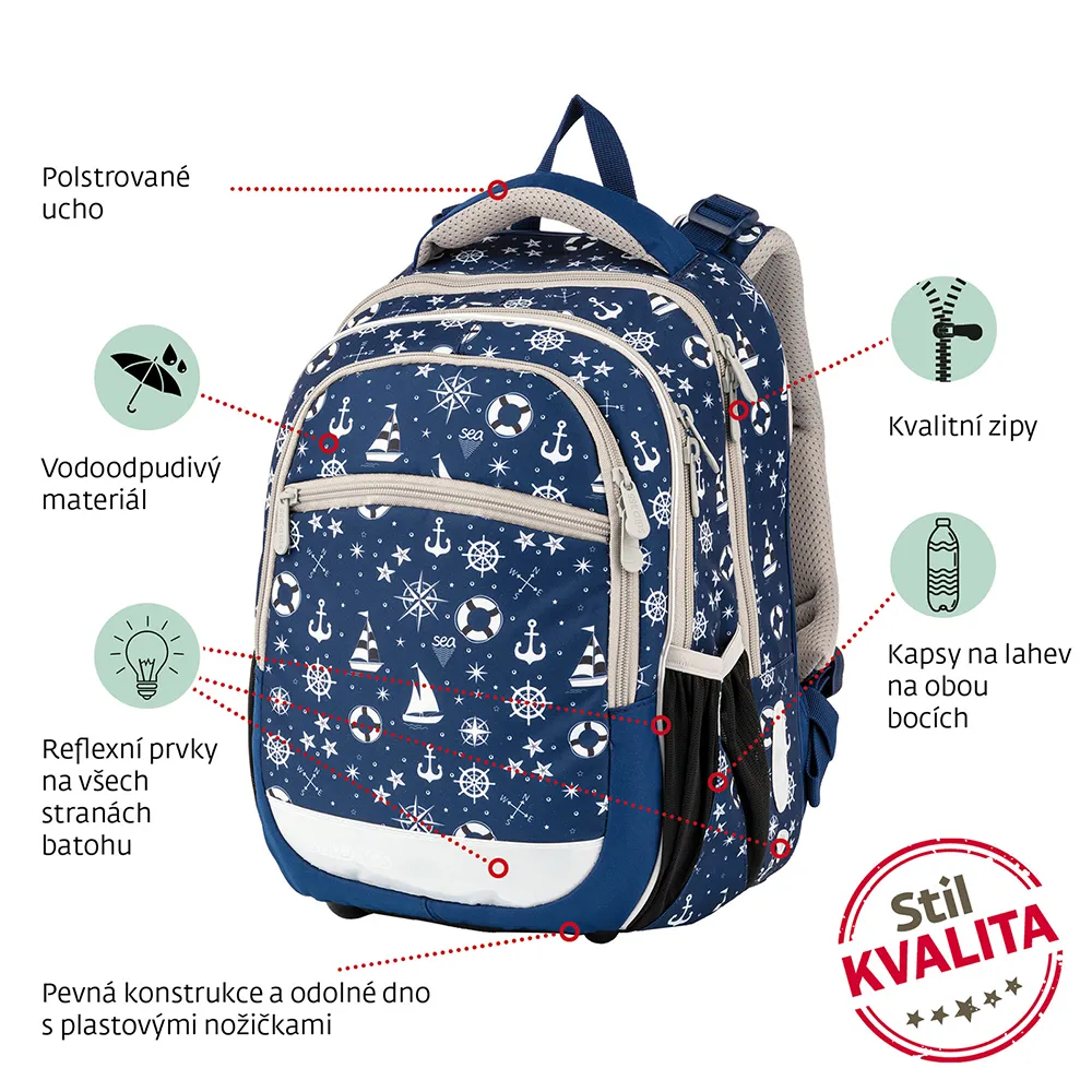Školní set třídílný Junior Marine